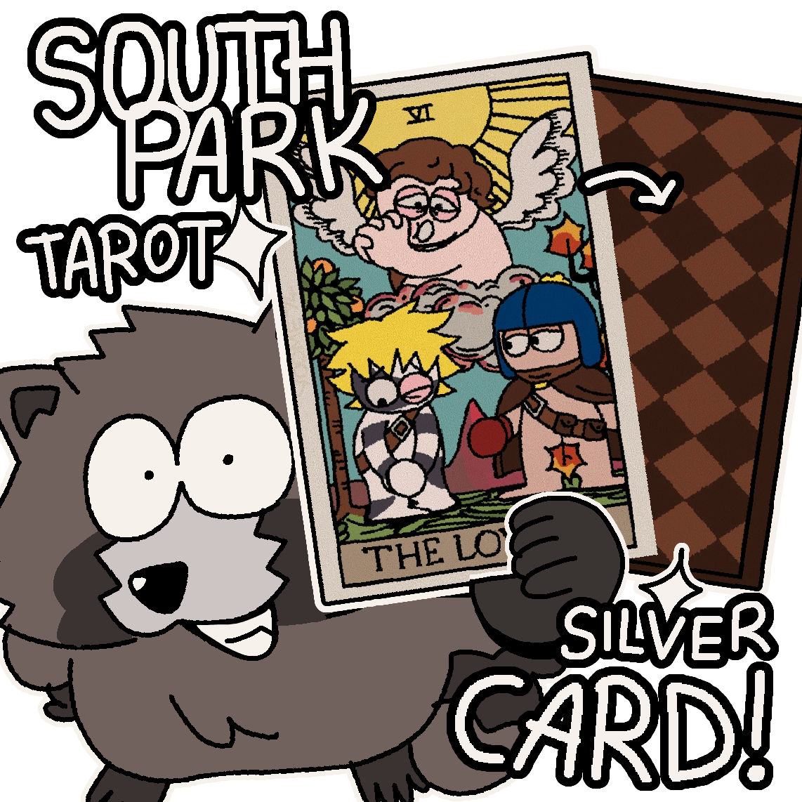 South Park TAROT silver CARD! (THE LOVERS - VI)