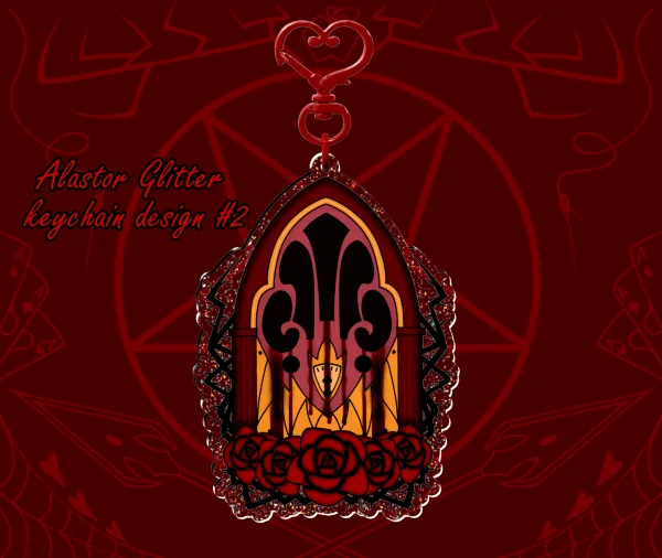 Alastor's Radio Glitter Acrylic Keychain