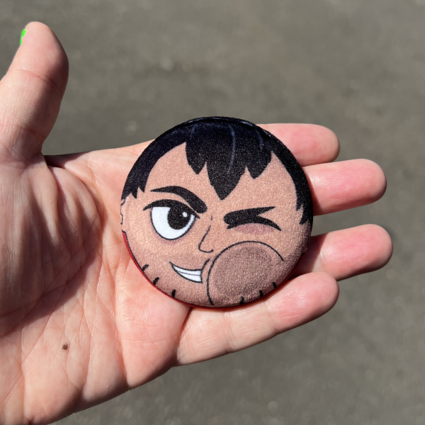 BG3 Minky Plush Button Badge , Lord Enver Gortash , 58mm Big Squishy Badge