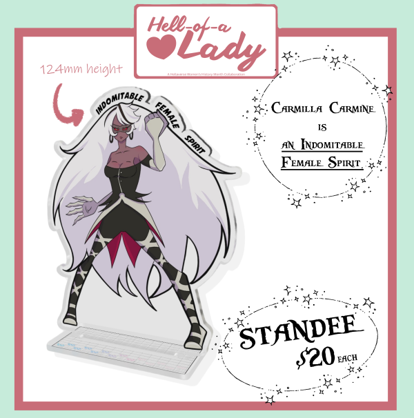 Hell-of-a-Lady Collaboration || Carmilla Carmine || Hazbin Hotel || Women's Month Acrylic Standees