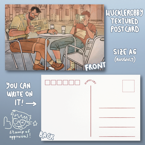 hucklerobby italy trip postcard