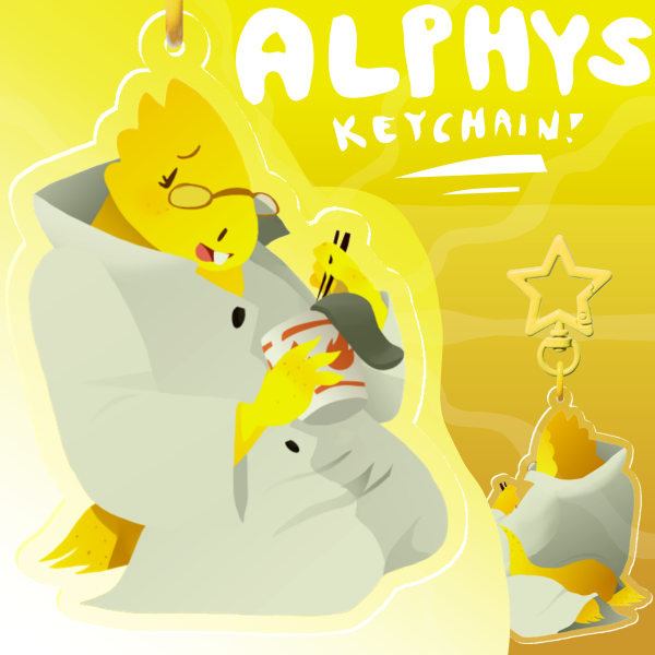Alphys Keychain with Stationary Tail || UNDERTALE