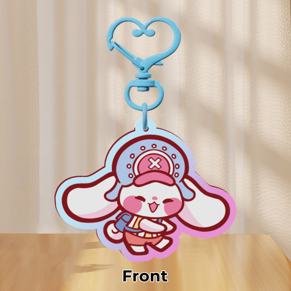 Rainbow Acrylic Keychain - Cinnamoroll  x Tony Tony Chopper - One Piece Anime x Sanrio
