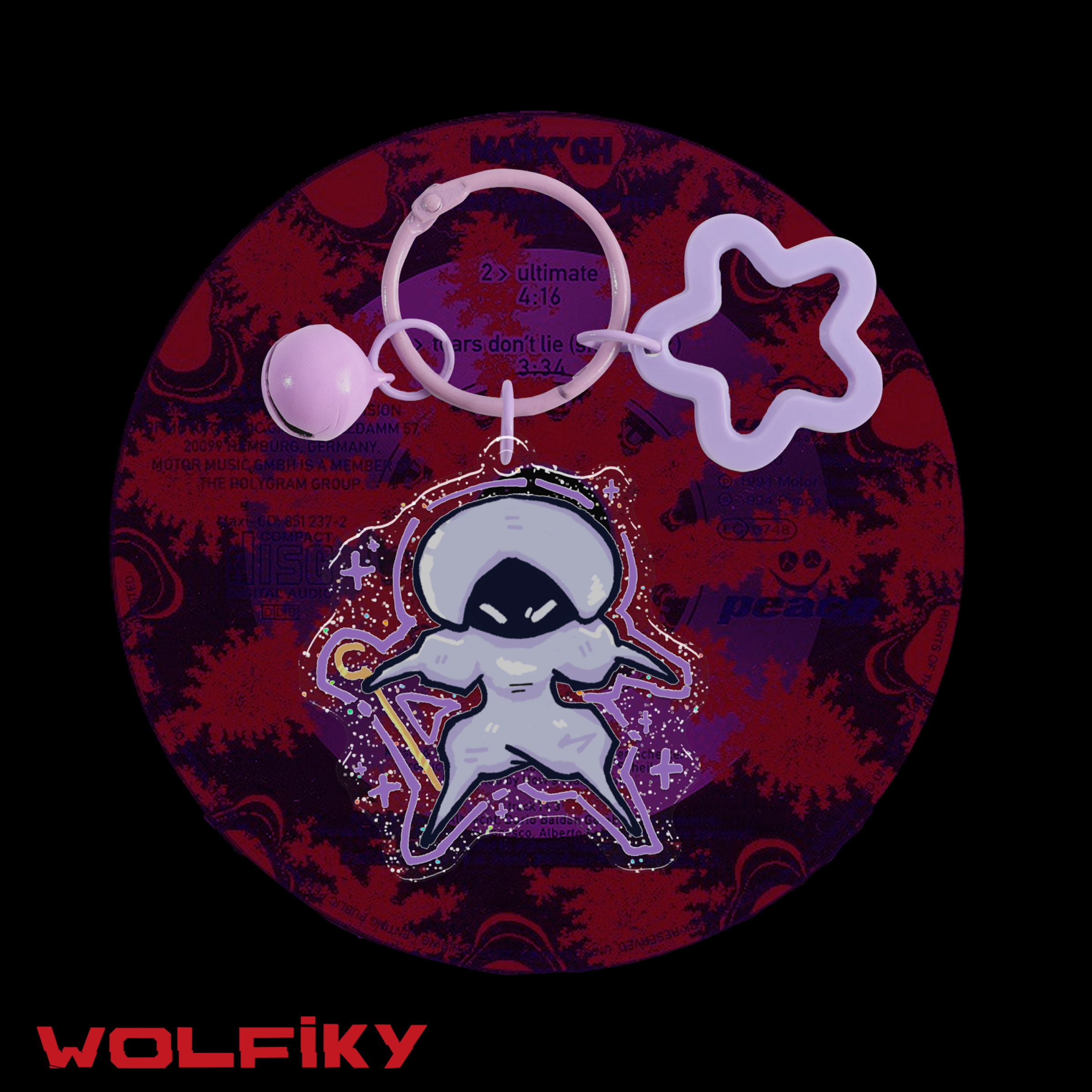 Lace Epoxy Glitter Acrylic Keychain