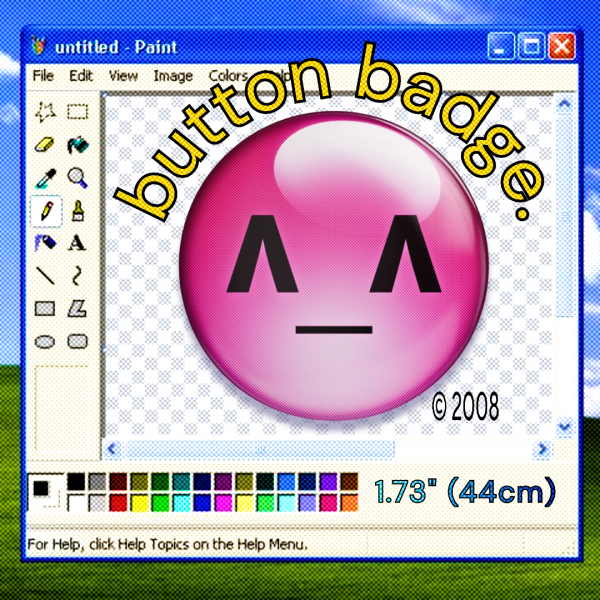 Pink Emoticon || Button Badge Series