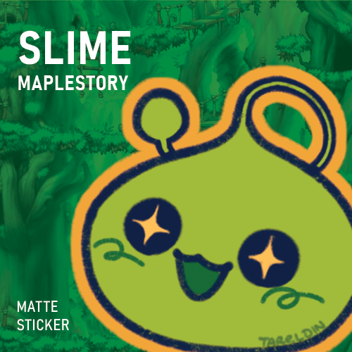 Cute Green Fantasy Slime | MapleStory Nostalgia | Matte Sticker