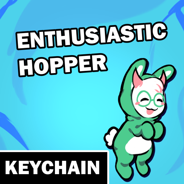 Enthusiastic Hopper- Bunny Ralsei Acrylic Keychain