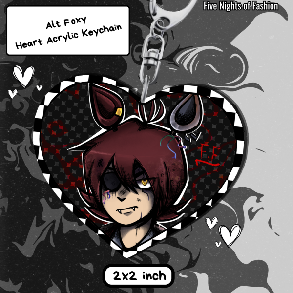 Alt Foxy Heart Acrylic Keychain