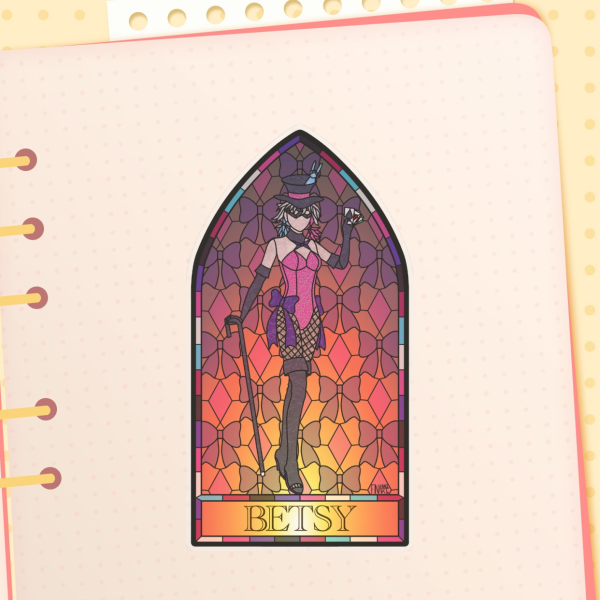 Betsy Grayson TRANSPARENT Stained Glass Sticker