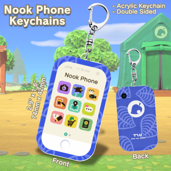 Blue NookPhone || Animal Crossing Keychain