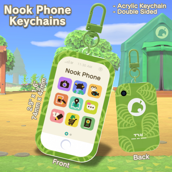 Green NookPhone || Animal Crossing Keychain