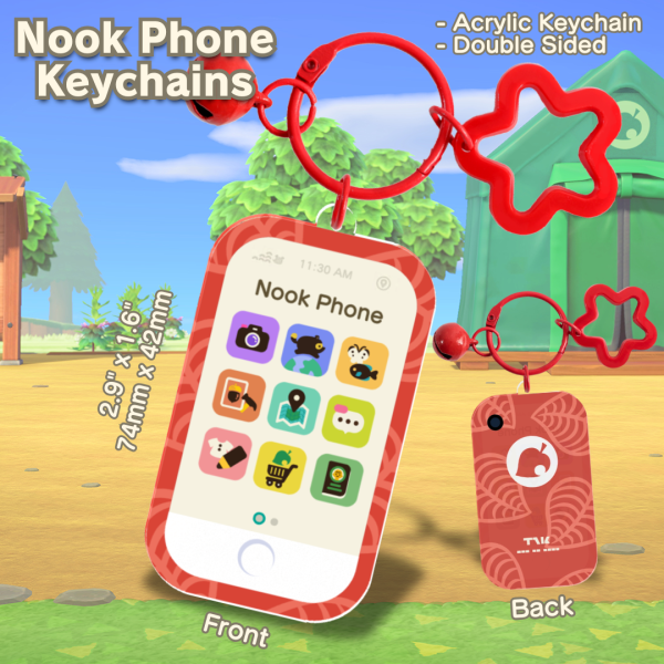 Red NookPhone || Animal Crossing Keychain