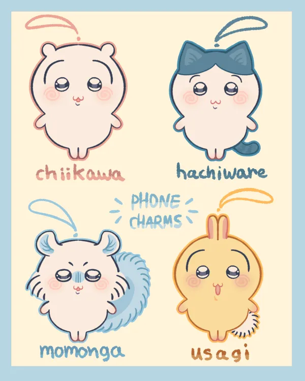 Usagi From Chiikawa phone charm! —  Clear Acrylic Keychains