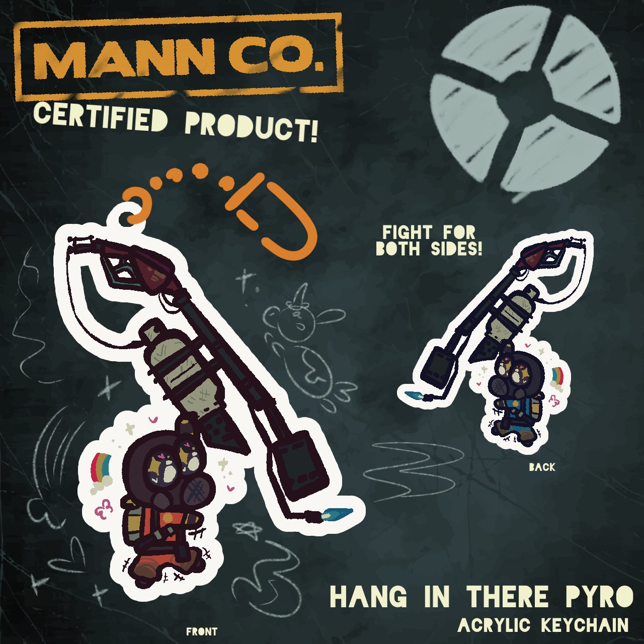 Hang in There Pyro | TF2 Acrylic Keychain