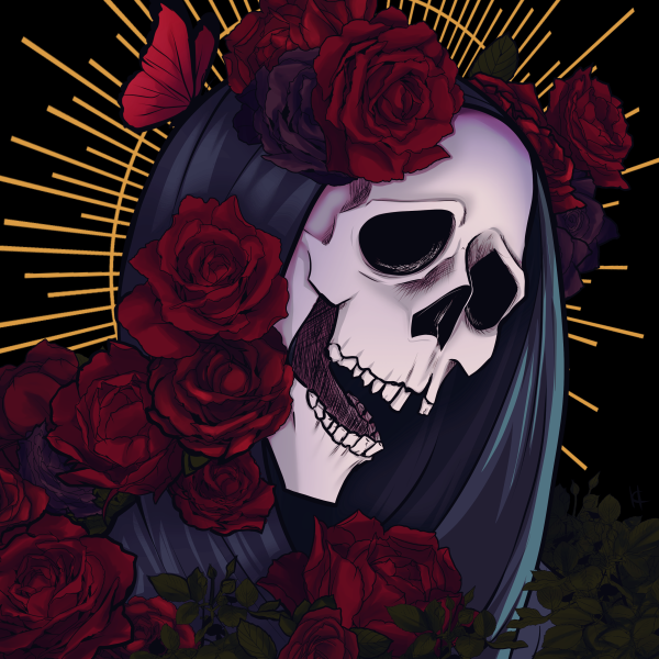 In Memorium - Rose Skull Print