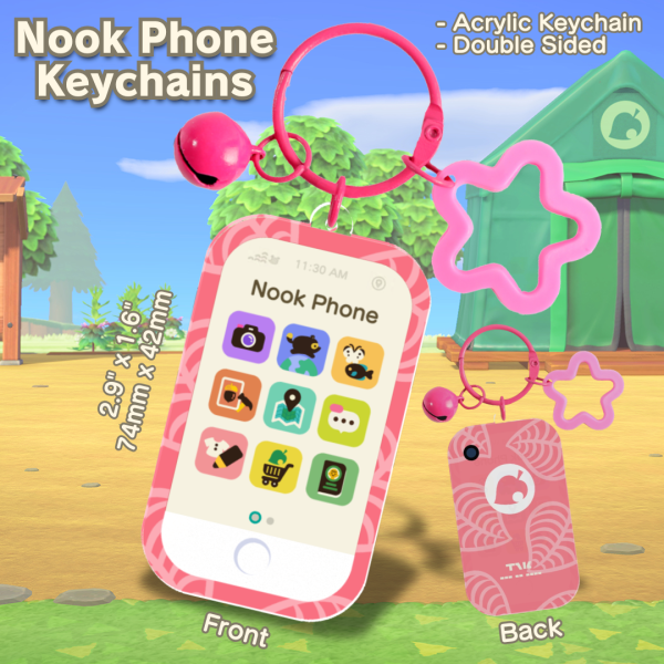 Pink NookPhone || Animal Crossing Keychain