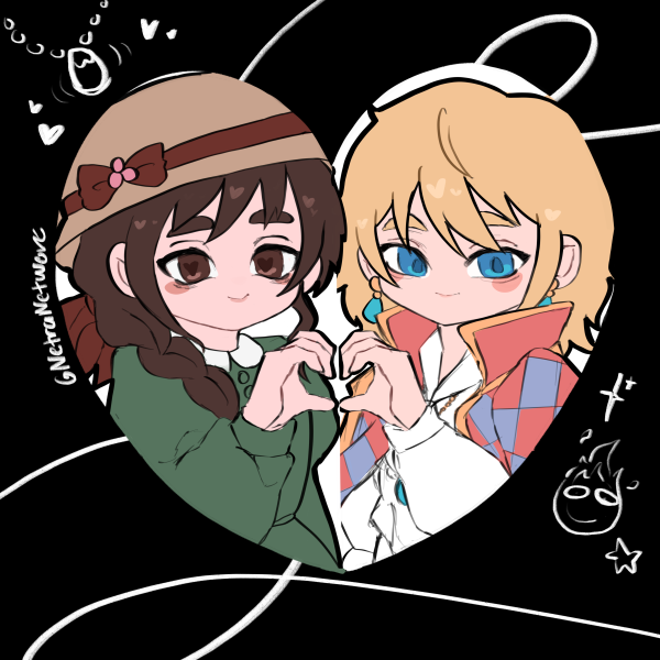 Howls Moving Castle Howl and Sophie Heart Print