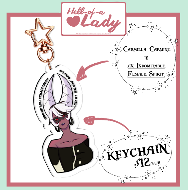 Hell-of-a-Lady Collaboration || Carmilla Carmine || Hazbin Hotel || Women's Month Clear Acrylic Keychains