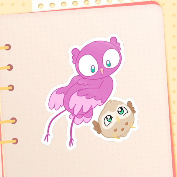 Marshmallow and Owliver Sticker