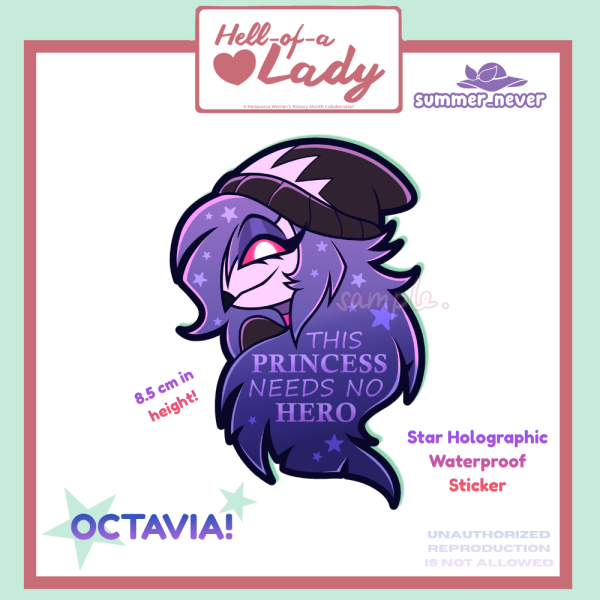 [Hell-of-a-Lady Collab] Octavia Holographic Sticker