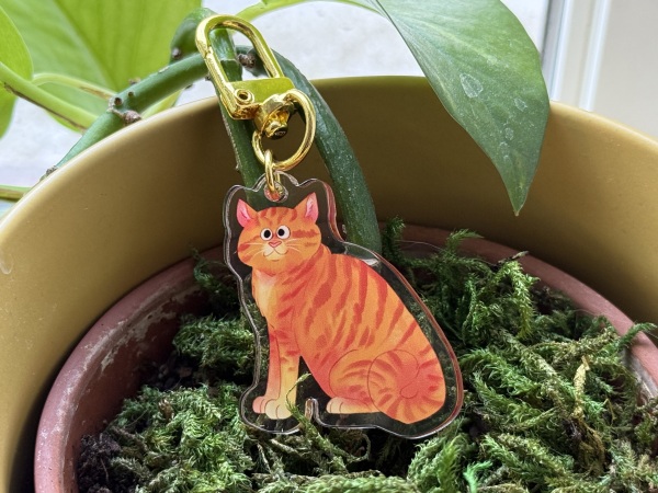 Orange Cat Acrylic Keychains