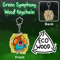 Green Symphony Wood Keychain | Scam the Smallfry