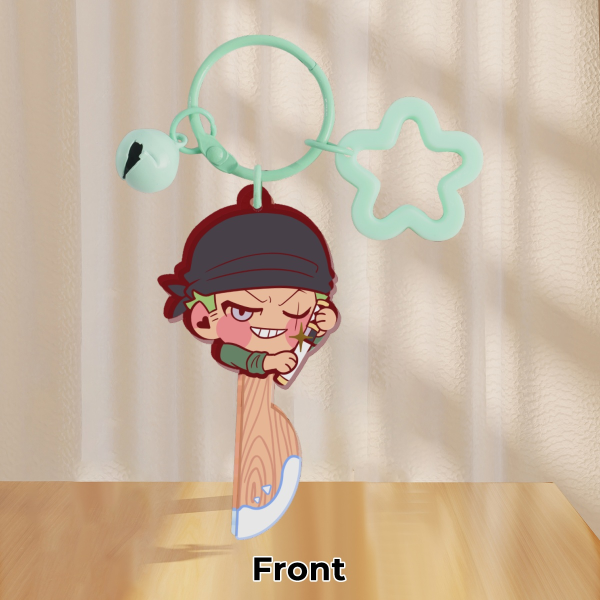 Acrylic Keychain - Roronoa Zoro & Eating Utensil - One Piece Anime