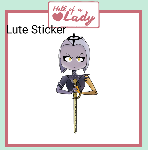 Hell-of-a-lady lute sticker