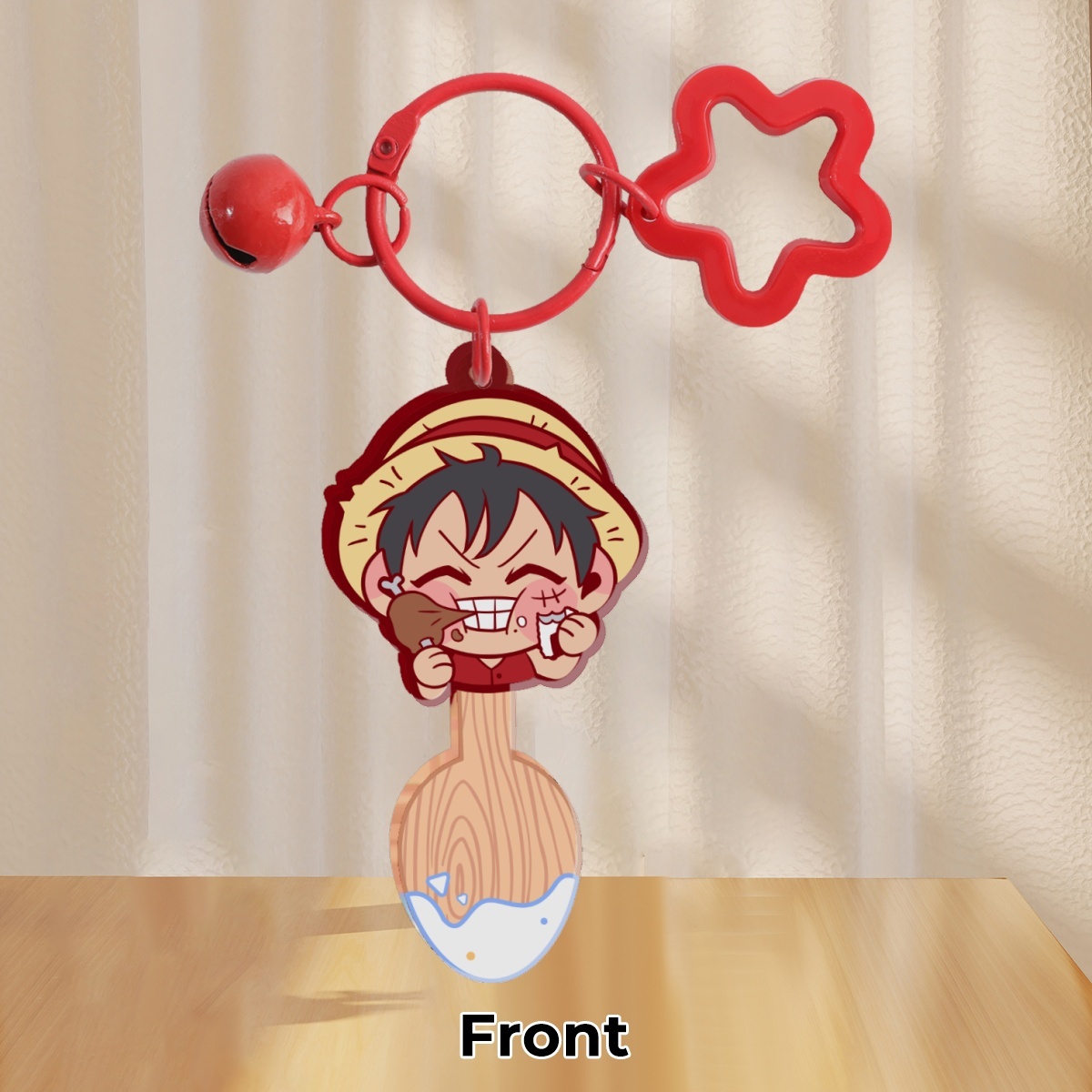 Acrylic Keychain - Monkey D Luffy & Eating Utensil - One Piece Anime