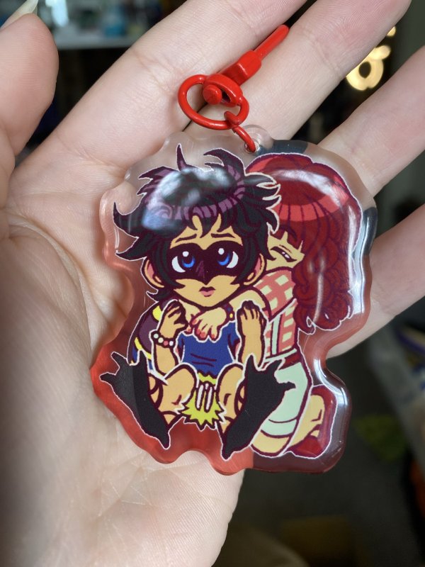 Handsome Krow and Nameless Child Keychain