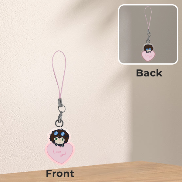 X Virus heart phone charm