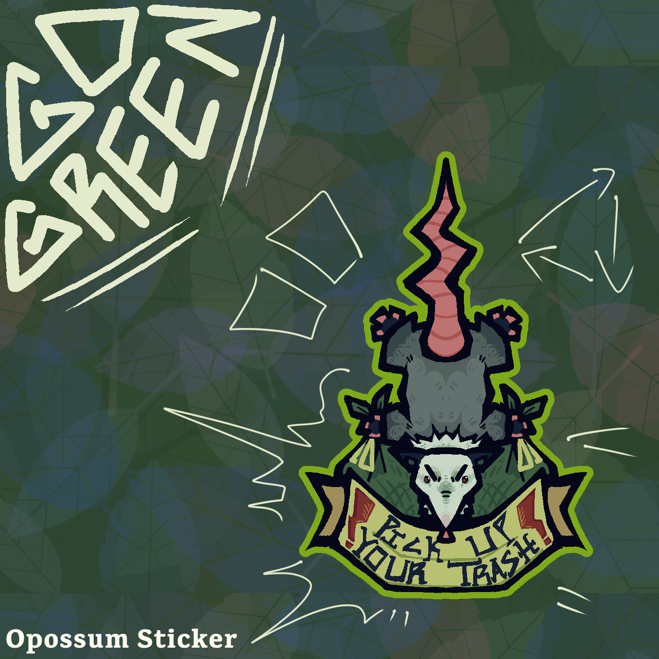 Die Cut Opossum Sticker