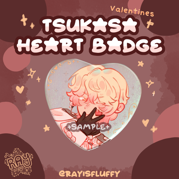 Valentines Tsukasa Heart Shaped Holographic Badge