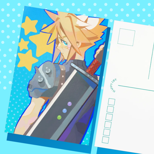 Cloud Strife postcard (final fantasy vii)