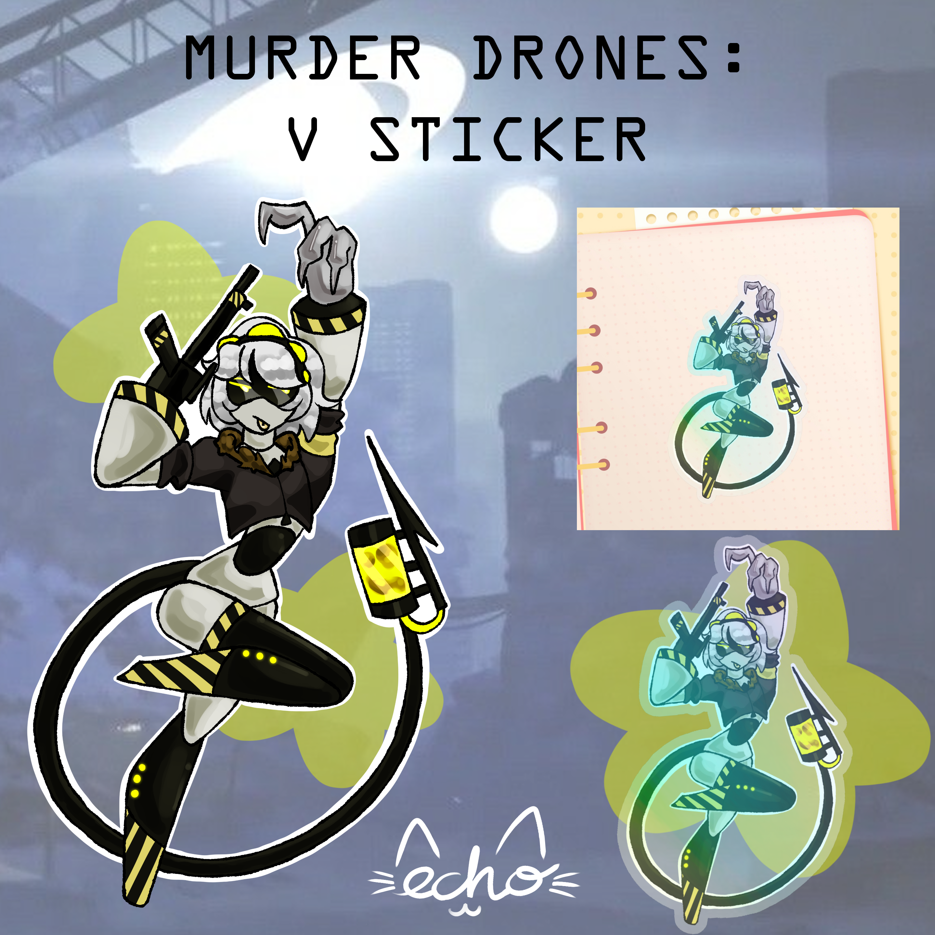 Murder Drones V Rainbow Sticker