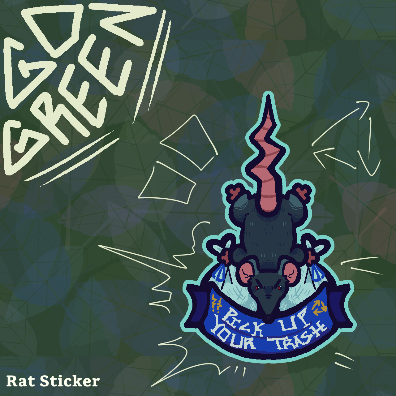 Die Cut Rat Sticker