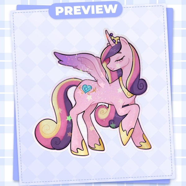 Princess Cadence My Little Pony Star Holographic Die Cut Stickers