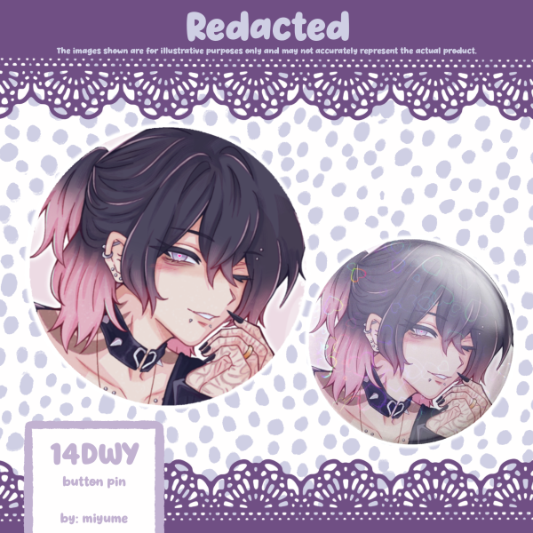 14DWY / 14 Days With You | Redacted (Button Pin)