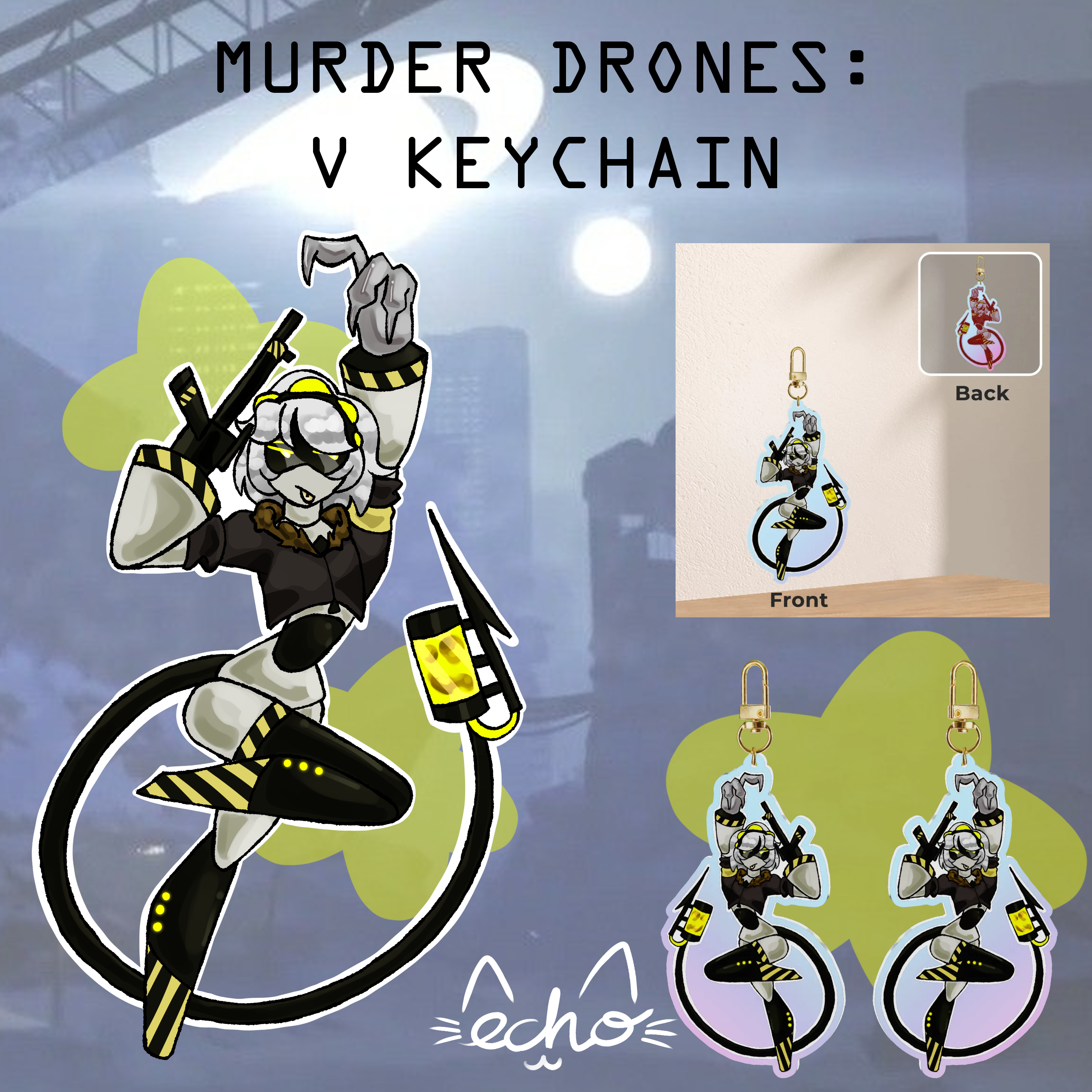 Murder Drones V Rainbow Keychain
