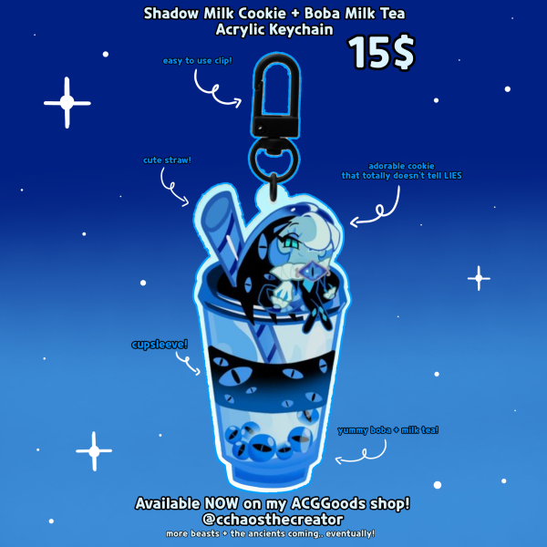Shadow Milk Cookie ☆ Boba Keychain!