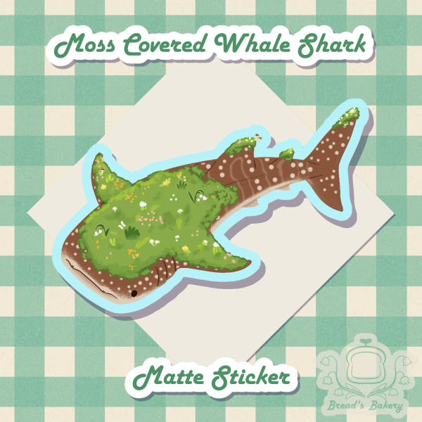 Moss Covered Whale Shark Matte Sticker