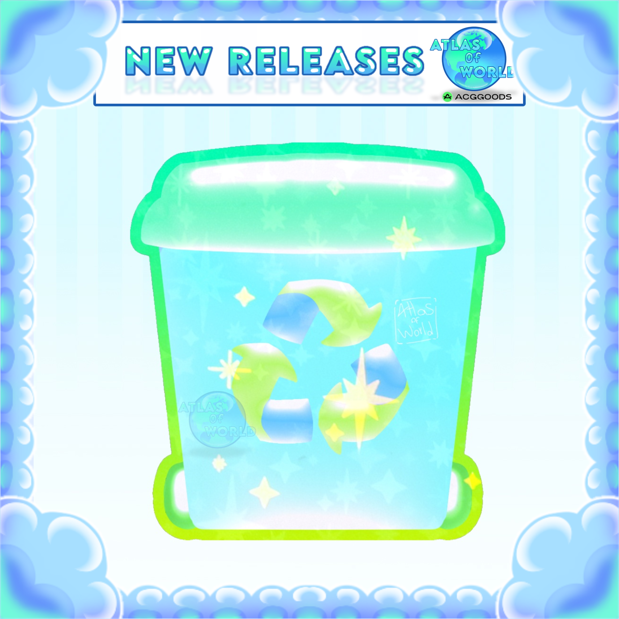 Eco Recycling can / Colored Edge Die Cut Sticker