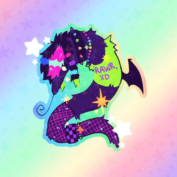 Scene Worm - Holographic Sticker
