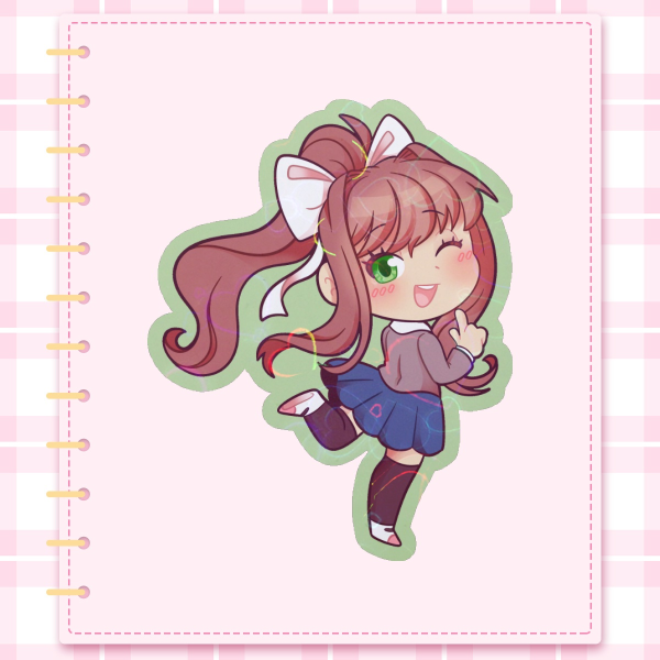 DDLC Die Cut Sticker - Monika Ver.
