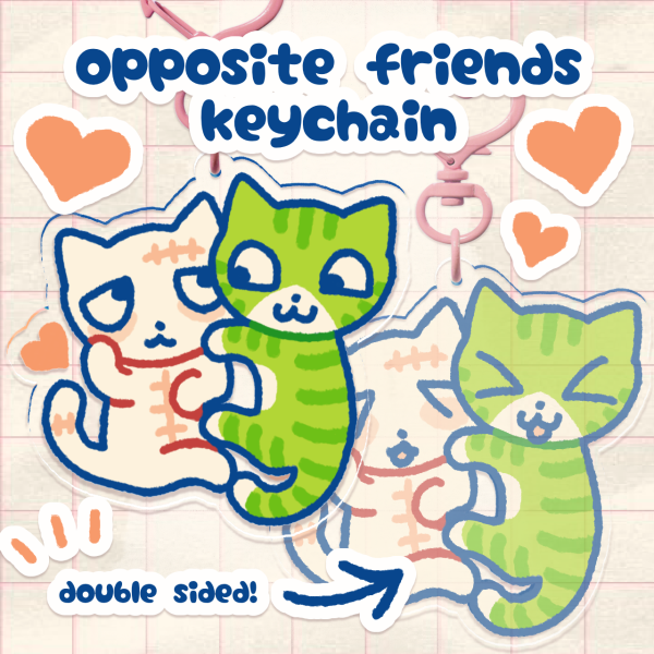 Opposite Friends Keychain
