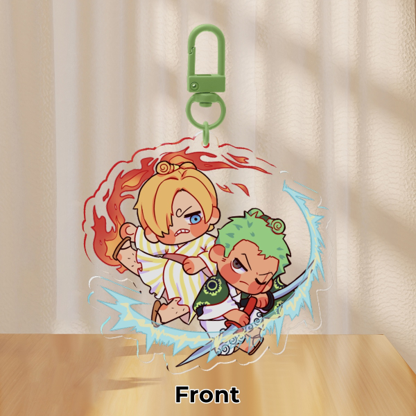 Acrylic Keychain - Roronoa Zoro & Vinsmoke Sanji Stealth Black - One Piece Anime