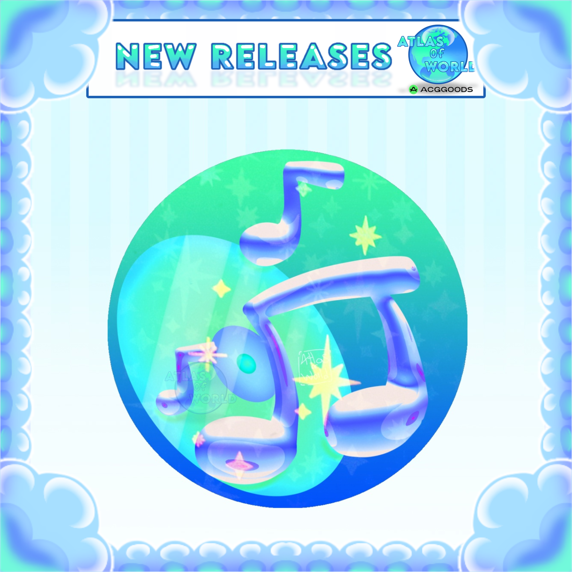 Eco music / Colored Edge Die Cut Sticker