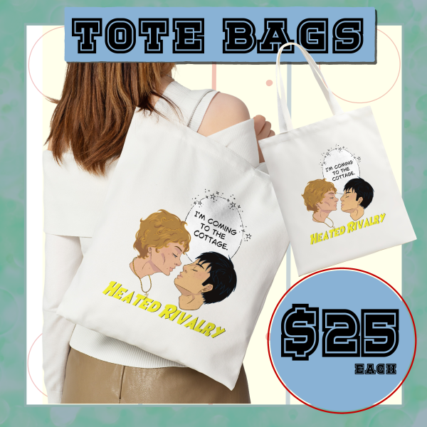 "I'm coming to the Cottage" || Heated Rivalry || Hollanov Horizontal Part-print Canvas Tote Bags - 13.7″x15.7″(35x40cm)
