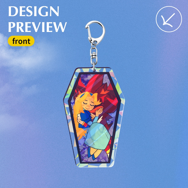 Doomed Siblings Coffin Broken Glass Keychain
