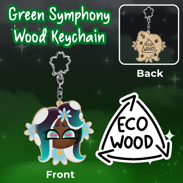 Green Symphony Wood Keychain | Marina